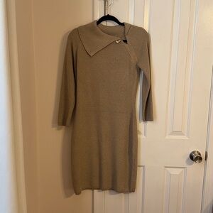 Calvin Klein gold sweater dress